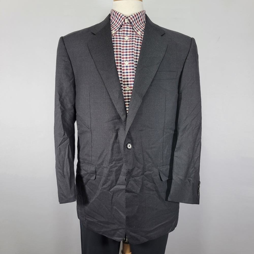 Hickey Freeman Loro Piana Men's Sport Coat Blazer Two Button Gray Wool About 44R